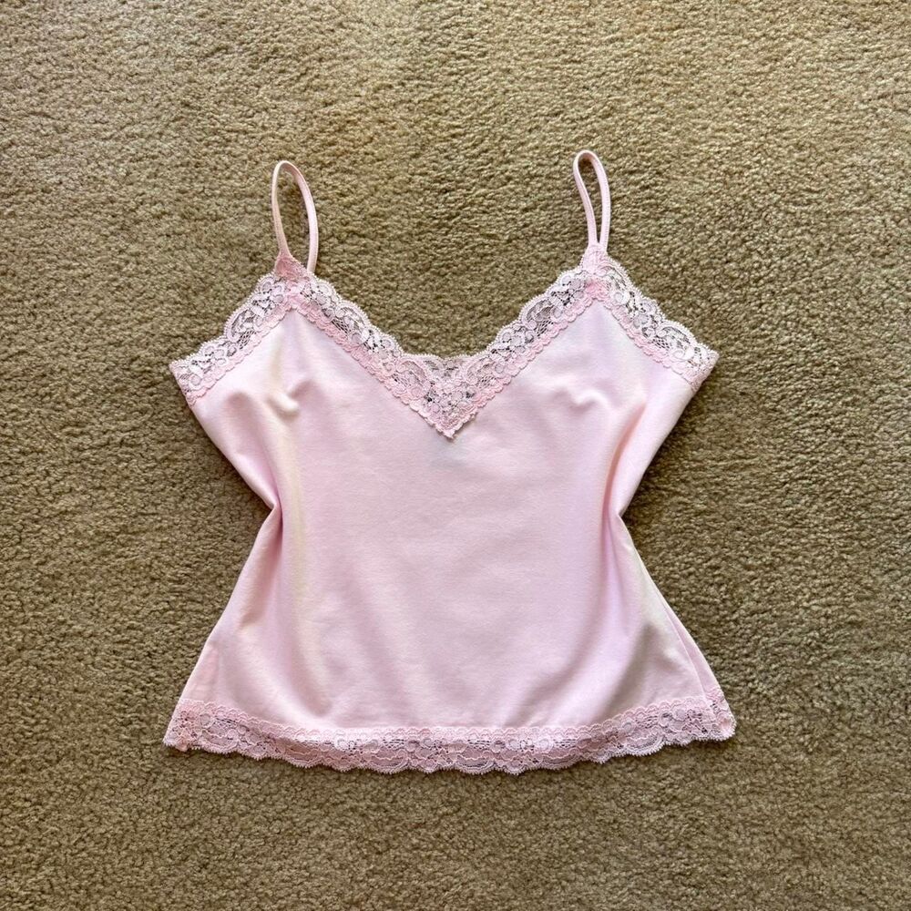 INC y2k Pink Lace Cami Tank L